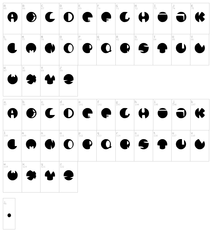 Dhe Balon font map
